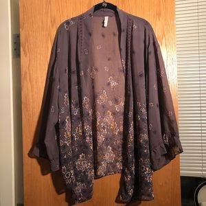 Floral mesh cardigan